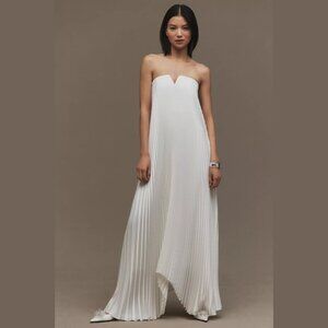 L'IDÉE NWT Black Tie Strapless Pleated Maxi Gown Sz 0